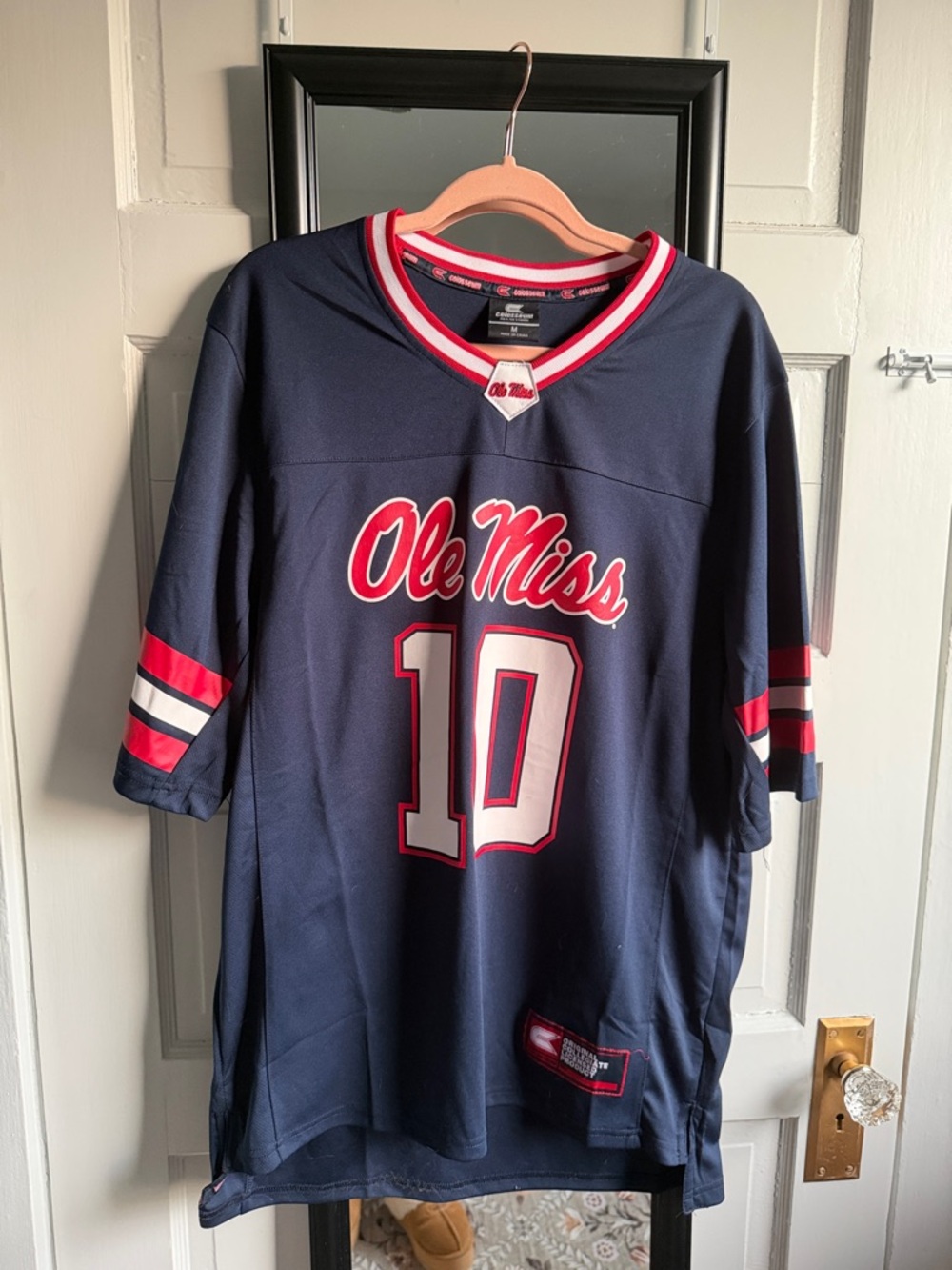 Colosseum Navy Jersey with Red and White Accents